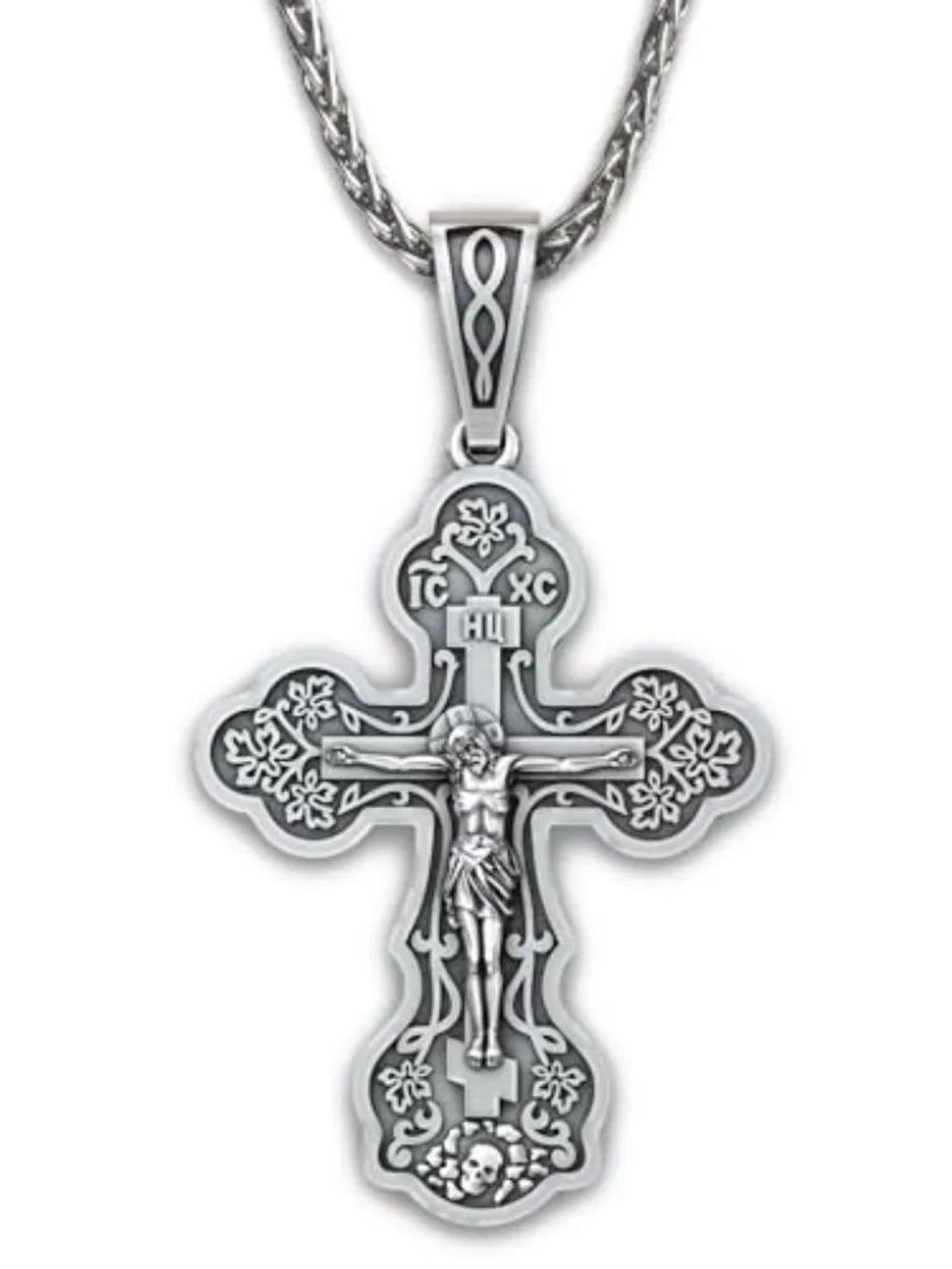 925 Sterling Silver Orthodox Cross Necklace for Women, Handmade